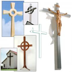 Outdoor Church Crosses in Aluminum or Wood - St. Andrew’s Book, Gift