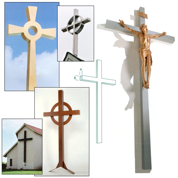 Outdoor Church Crosses in Aluminum or Wood, 4’ - St. Andrew’s Book