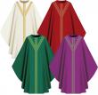  Green "Assisi" Chasuble - Without Decoration - Elias Fabric 