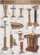  Combination Finish Bronze Floor Processional Crucifix w/Wood Column: 9035 Style - 83" Ht 