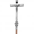  Standing Processional Crucifix - Polished Stainless Steel - Wood Insert -  79" Ht 