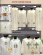  Green "Celtic Cross" Mass Linen Set - Misto Lino Fabric - 30% Linen/70% Cotton 