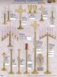  Standing Brass Candlestick - Nickel Plated - 3 Step Base - 48" Ht 