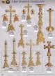  Altar Crucifix With K757 Corpus - Brass/Oak Wood - 24" Ht 