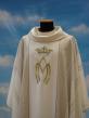  Ivory "Marian" Chasuble - Embroidered Front/Back - Linea Style Fabric - 95% Wool/5% Gold Thread 