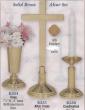  Altar/Table Flower Vase - Aluminum Liner - Satin Brass - 12" Ht 