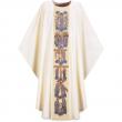  White Overlay Stole - Life of Mary Motif - Gobelin Fabric 