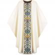  White Gothic Chasuble - Roll-Collar - Dupion Fabric 