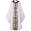  White Gothic Chasuble - Plain Collar - Dupion Fabric 