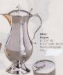  Flagon - Bright Pewter - No Design - Hinged Cover - 48 Oz - 10 1/2" Ht 