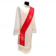  "IHS/Cross" Overlay Stole - Damask Fabric - 100% Poly 