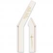  White Deacon Stole - Italian Text - Dupion Fabric 