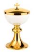  Ivory or Red Enameled Chalice & Scale Paten 