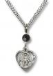  Miraculous Heart Neck Medal/Pendant Only w/Bead - Black 