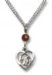  Guardian Angel Neck Medal/Pendant Only w/Bead - Garnet - January 