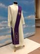  "Cross Design" Chasuble - Y-Shaped - Lana Barre Fabric - 95% Wool/5% Gold Thread 