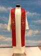  "Cross Design" Chasuble - Y-Shaped - Lana Barre Fabric - 95% Wool/5% Gold Thread 