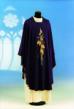  "Grapevine/Wheat/Cross" Overlay Stole - Embroidered - Misto Lana Fabric - 45% Wool/55% Poly 