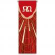  Red Printed Banner - Cross Motif - Deco Fabric 