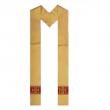  "Banded" Deacon Stole - Gold Assisi Fabric - 90% Poly/10% Gold Thread 