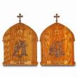  14 Stations/Way of the Cross - Bronze - Golden Oak plaque - 15" x 12 1/2" W 