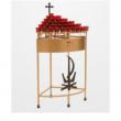  Electric Candle Votive Light Stand - Tubular Base With Cross Insert - 40 Lite 