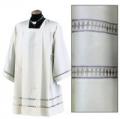  Ivory Surplice - 2 Row Embroidery - Misto Lana Fabric - 55% Poly/45% Wool 