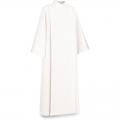  White Washable Coat Style Choir/Server Alb - Without Decoration - Malta Fabric 