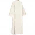  Beige Washable Alb - Coat Style - Without Decoration - Vaticano Fabric 