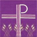  Purple Altar Cover - "Chi Rho & Wheat" - Cantate Fabric 
