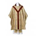  Main Chasuble - Verona Brocade 6485 Series - Cowl - Velvet & Gold Gallons - Gold Brocade 