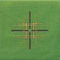  Dark Green Altar Cover - "Designed Cross" - Dupion Fabric 