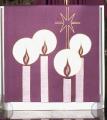  Purple Altar Cover - "Candles & Star" - Omega Fabric 