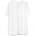  White Washable Choir/Server Ecumate Alb - Pleats & Zipper - Malta Fabric 