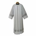  Clergy Alb - IHS Lace - Square Neck/Yoke - Kodel/Cotton 