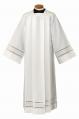  Clergy Embroidered Alb - Square Neck/Yoke - Pleated - 100% Polyester 