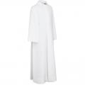  White Washable Choir/Server Alb - Coat Style - Zipper - Brugia Fabric (Custom Made) 