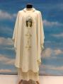  Ivory "Holy Family" Overlay Stole - Printed Image - Primavera Fabric - 100% Poly 