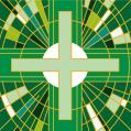  Green Altar Cover - "Designed" - Deco Fabric 