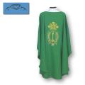  Green Lightweight Chasuble - IHS Design - Textured Fortrel - Poly/Linen Weave 