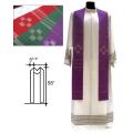  "Cross" Overlay Stole - Linea Style Fabric - 95% Wool/5% Gold Thread 