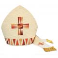  "Designed Cross" Mitre - Faille Fabric - 100% Wool 