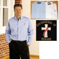  White Oxford Long Sleeve Tab Collar Deacon Shirt - 60% Polyester/40% Cotton 