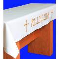  "Alleluia" Gold Embroidery Altar Cloth - Latin Crosses (65% Linen/35% Poly) 