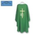  Green Lightweight Chasuble - A/O Design - Textured Fortrel - Poly/Linen Weave 