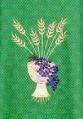  Pure White Humeral Veil w/#873 Embroidery (Chalice, Wheat, Grapes) 