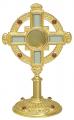  Monstrance - 8 Stones Settings - Gold Plated - 13" Ht 