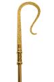  Bishop Crozier/Staff - Satin Brass - Polished Decorative Nodes - 71" Ht 