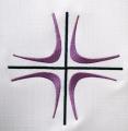 Ossuary Pall Cover - Purple Cross Design - 100% Polyester - 36" x 44" 