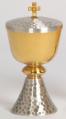  Traditional Ciborium - Two Tone Hammered - 150 Host - 7" Ht 